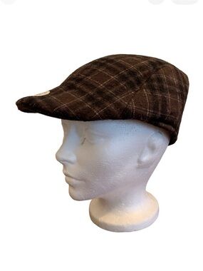 Vintage Westend Plaid Ivy Cap Brown & Black Flat Cap Men’s L/XL